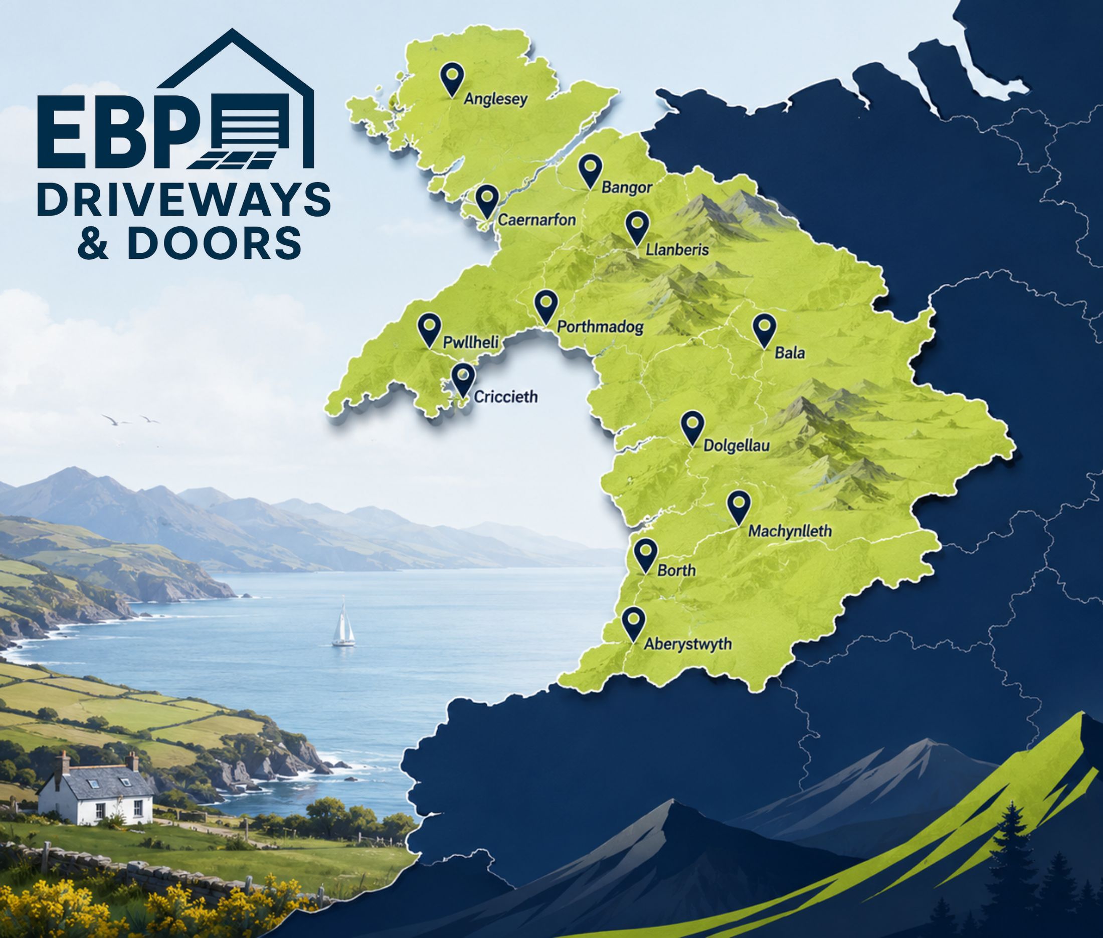 Areas covered across North Wales and Mid Wales